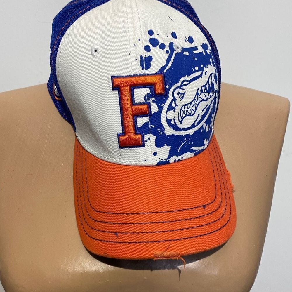 New Era Men's Florida‎ Gator Blue/Orange/White Mesh Trucker Cap Size M-L